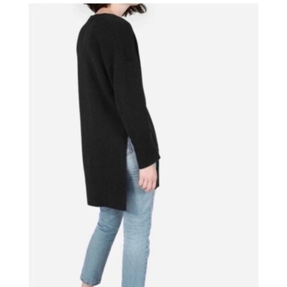 Everlane Wool Cashmere Button Oversized Black Ribbed Cardigan Sweater Small - Picture 13 of 13